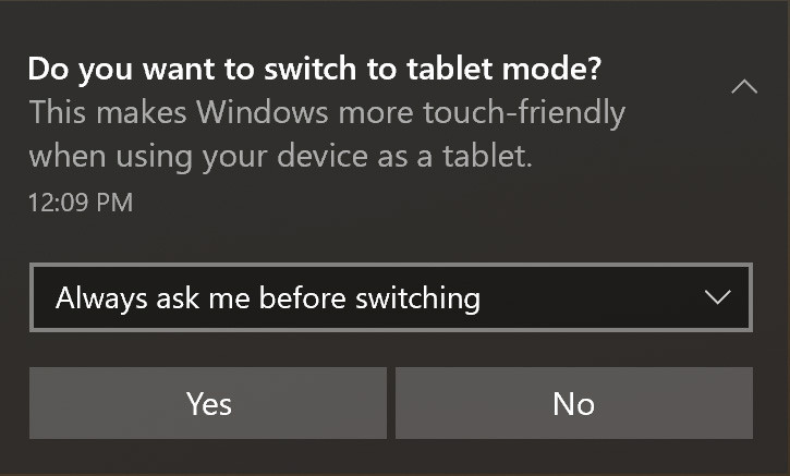 Hướng dẫn bật/tắt chế độ Tablet trên Surface Pro chạy Windows 10 5 che do tablet 4 1
